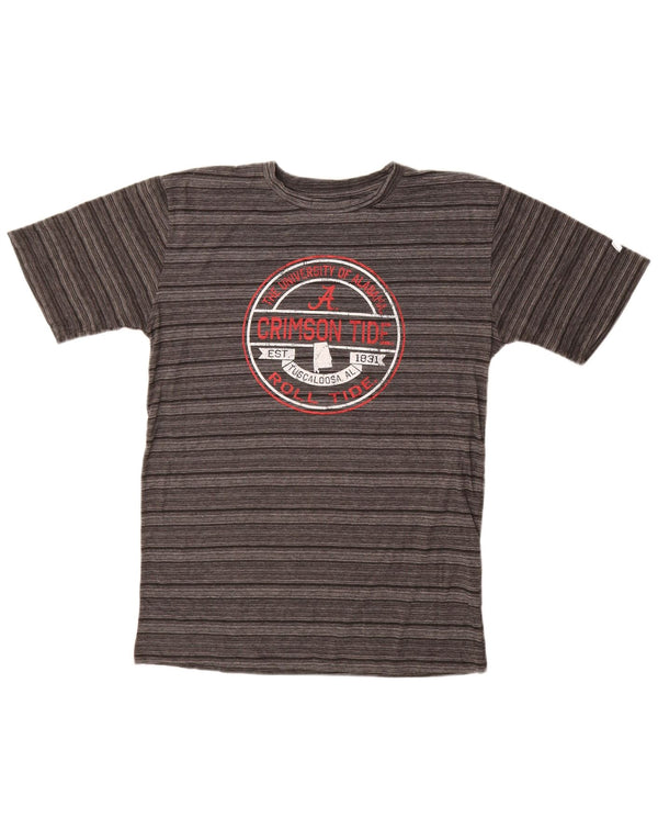 RUSSELL ATHLETIC Mens Graphic T-Shirt Top UK 38/40 Medium Grey Striped