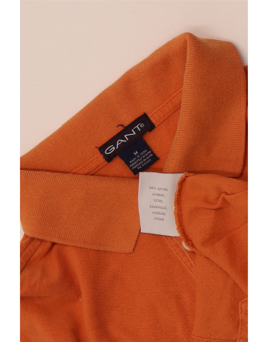 Polo da uomo Gant in cotone a righe medie arancione