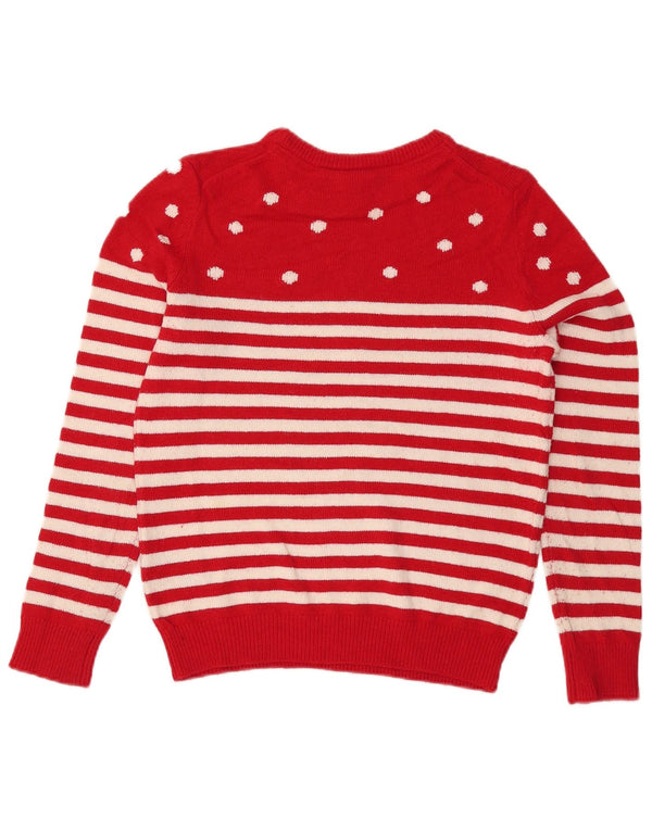 Crew Clothing Maglione da donna con scollo a barca UK 12 a righe rosse medie