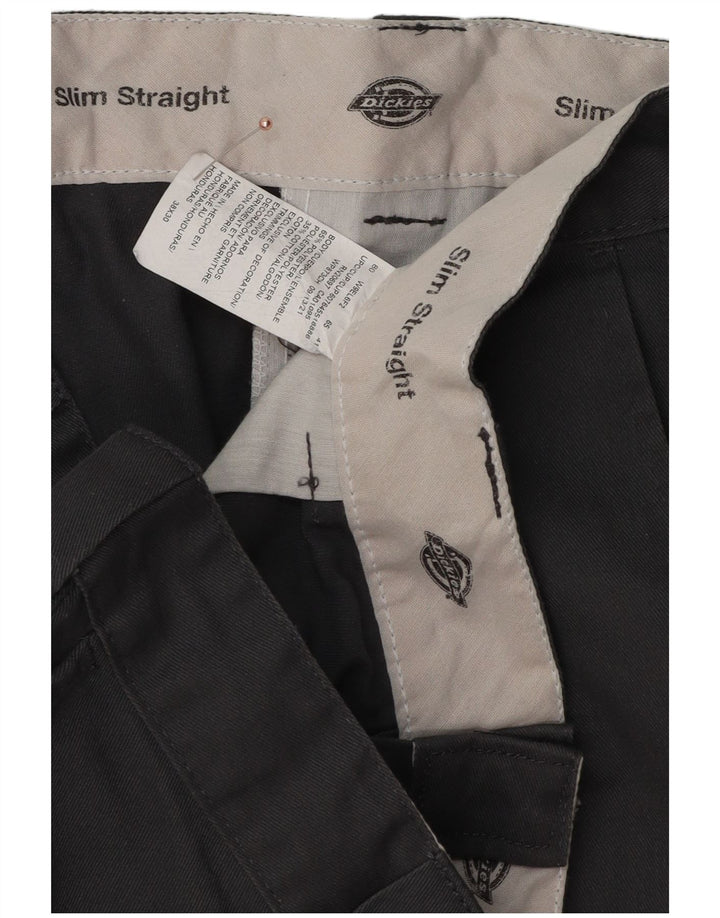 Pantaloni chino dritti slim da uomo Dickies W38 L30 poliestere grigio