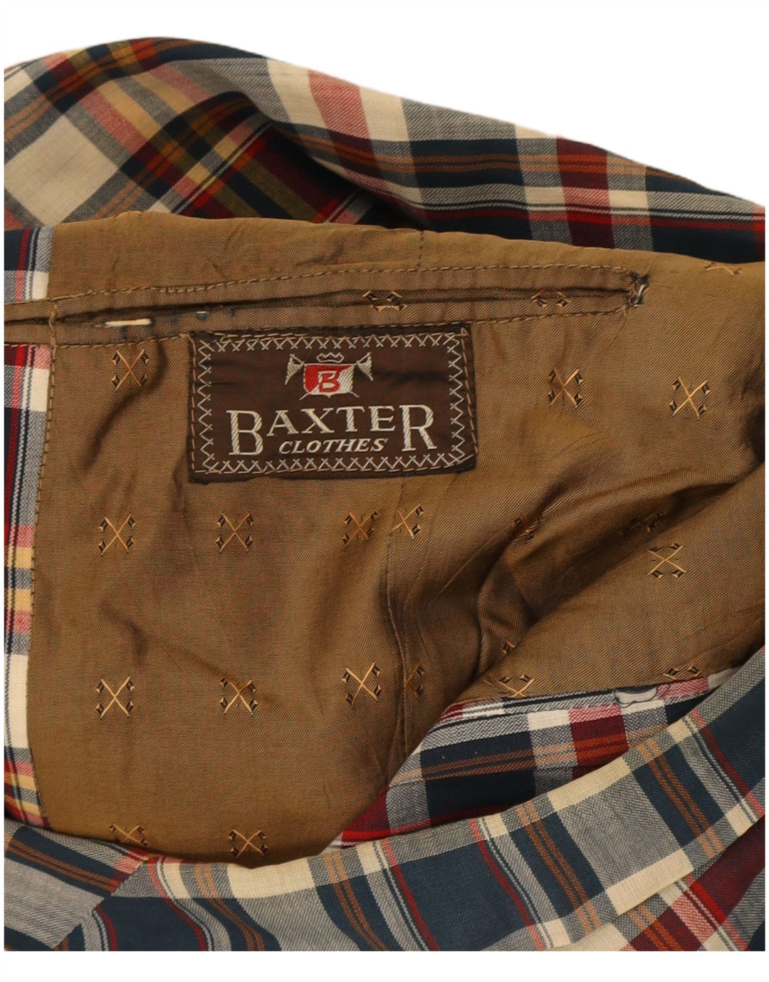 Giacca blazer da uomo a 3 bottoni Baxter UK 38 medio a quadri multicolore