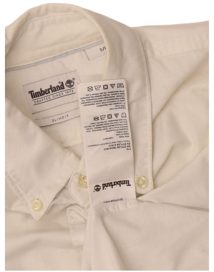 Camicia Timberland da uomo slim fit piccola in cotone bianco
