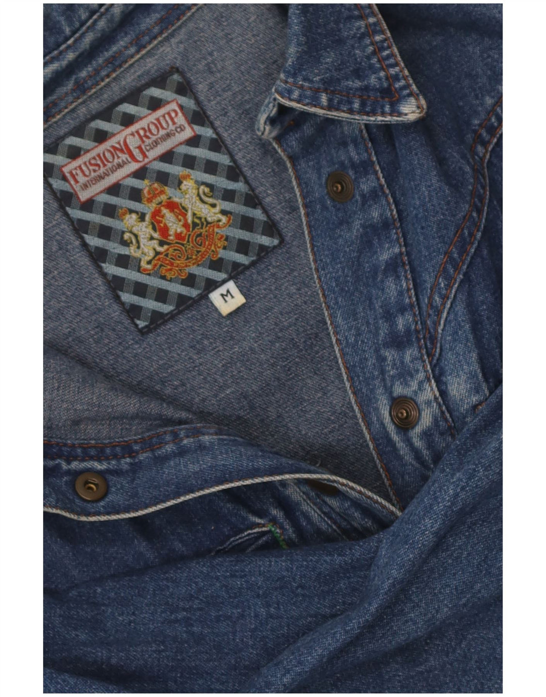 Abito camicia di jeans vintage da donna UK 14 blu medio