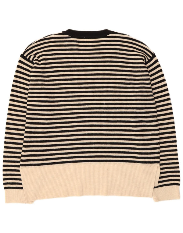 Maglione maglione girocollo da donna John Lewis UK 14 grandi righe nere