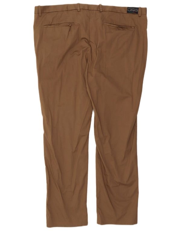 Pantaloni da abito slim autografi da uomo Marks & Spencer W44 L31 cotone beige