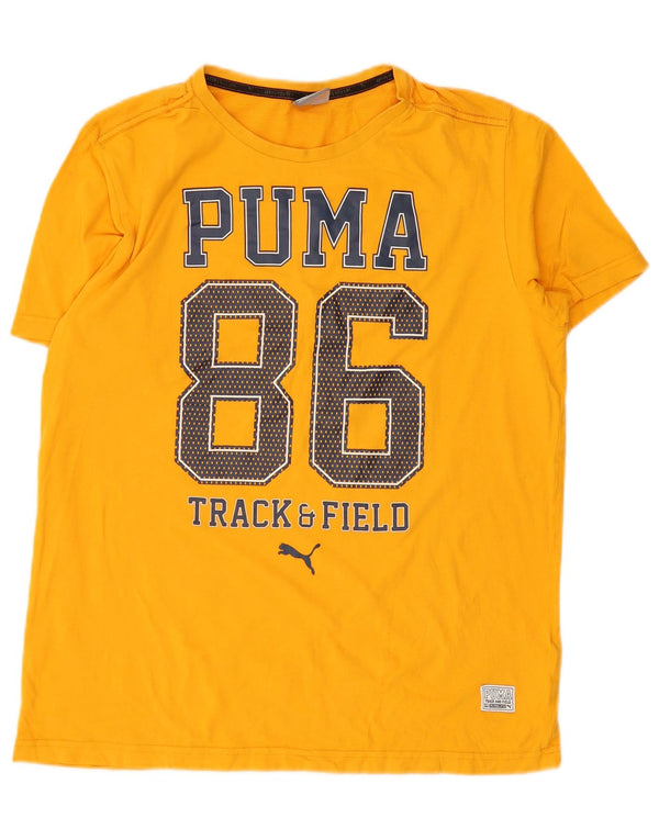 T-shirt grafica da uomo PUMA Top in cotone giallo medio