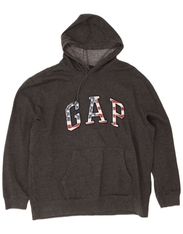 Felpa con cappuccio grafica da uomo Gap 2XL Grigia