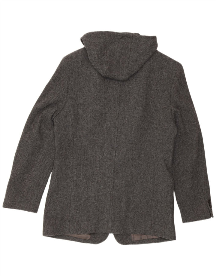 Giacca blazer con cappuccio a 4 bottoni Zara da uomo UK 38 in lana grigio medio