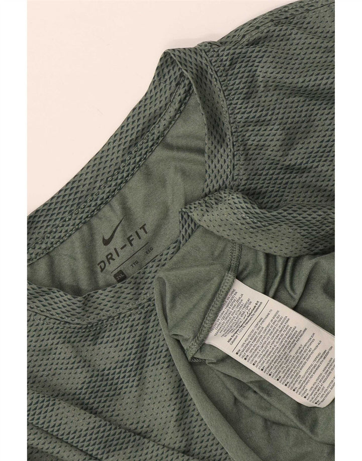 T-shirt da uomo Nike Dri Fit Top 2XL poliestere mimetico verde