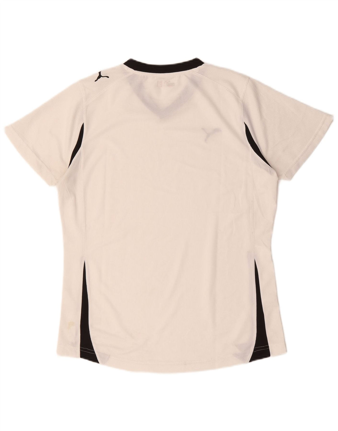 Puma T-shirt da donna Top UK 16 Large Bianco Colourblock Poliestere