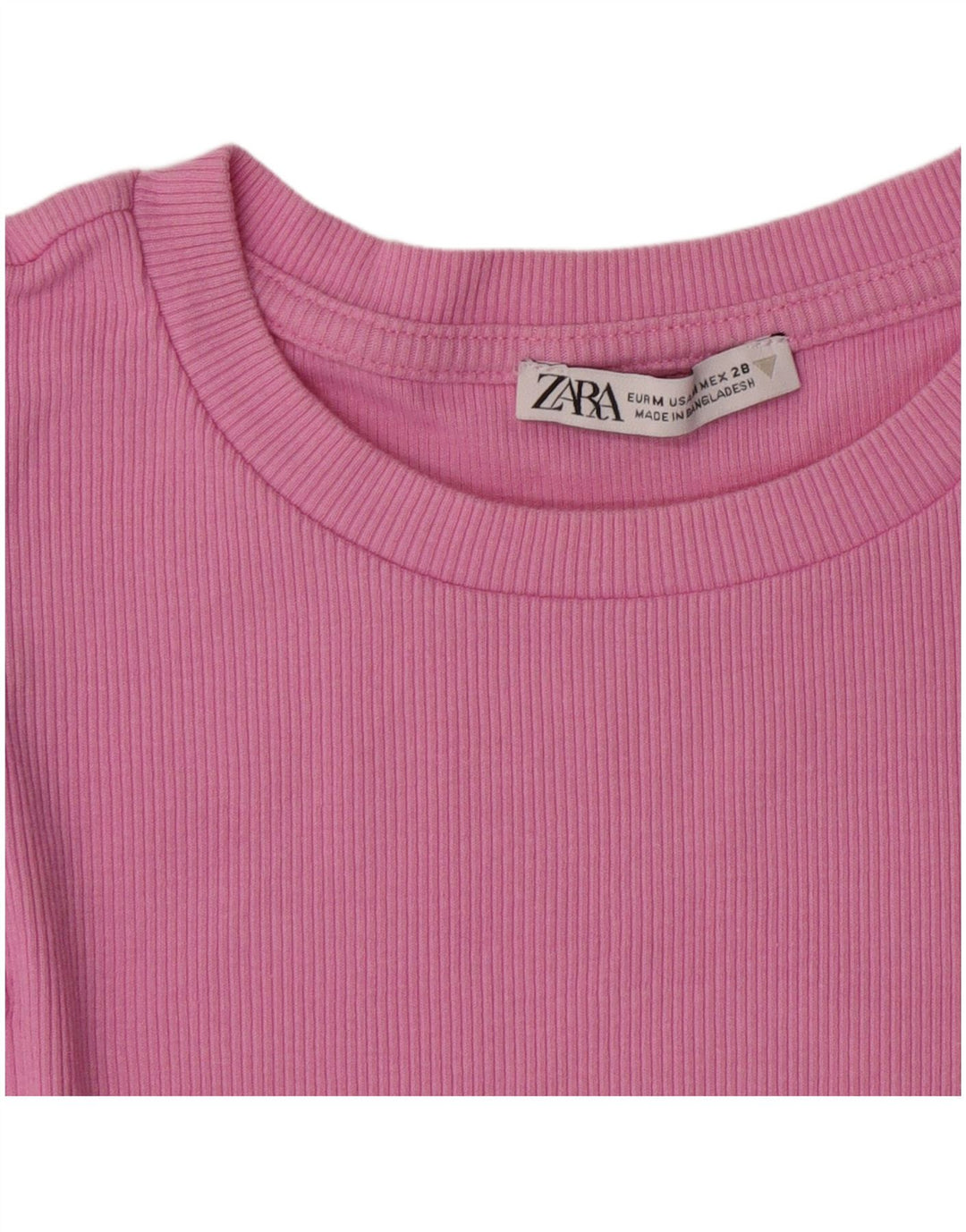 T-shirt corta da donna Zara UK 12 rosa medio