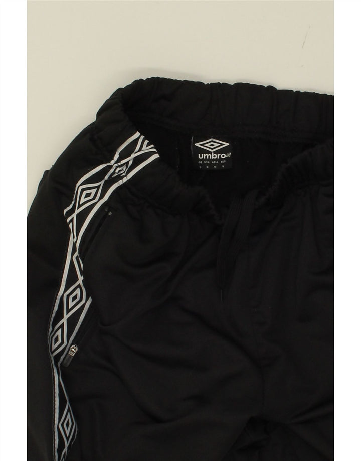 UMBRO Mens Graphic Tracksuit Trousers Small  Black Polyester Vintage Umbro and Second-Hand Umbro from Messina Hembry 