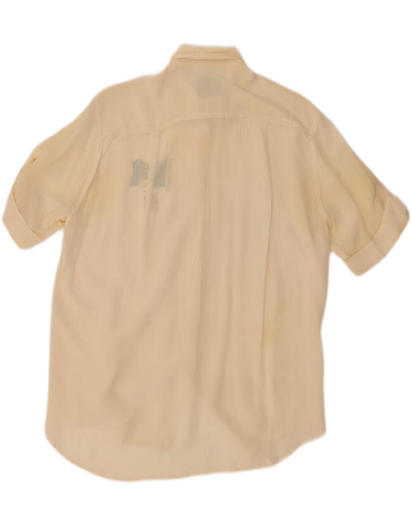 BLUMARINE Womens Short Sleeve Shirt IT 42 Medium Off White