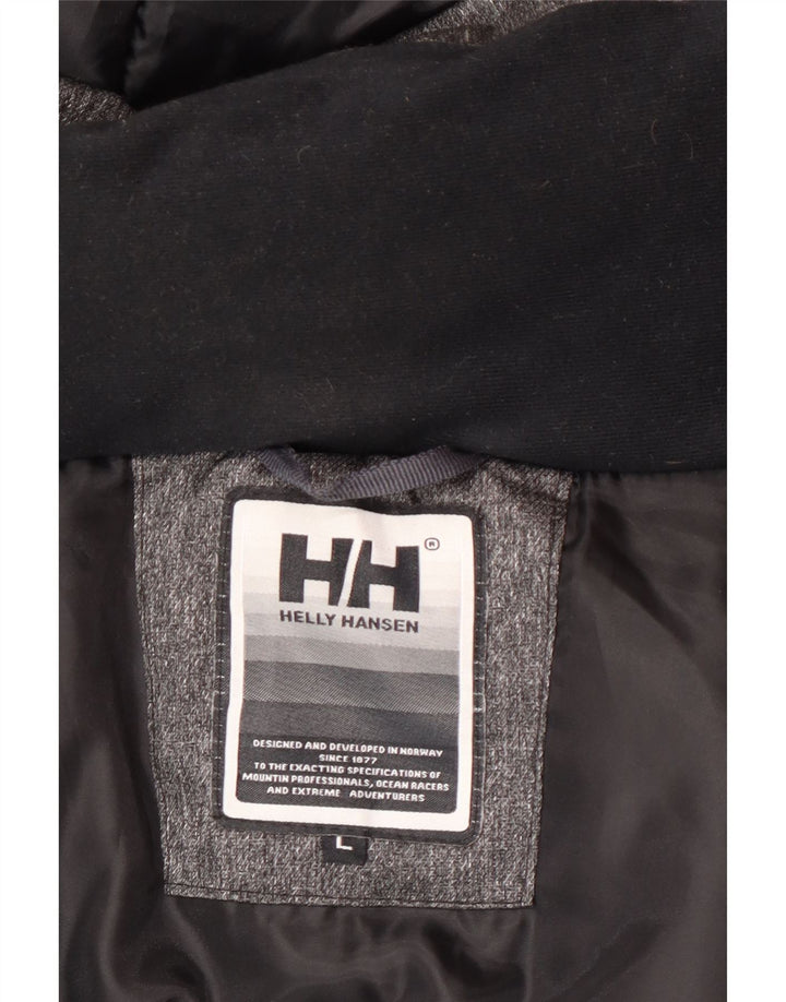 Giacca parka con cappuccio da uomo Helly Hansen UK 40 grande nylon grigio