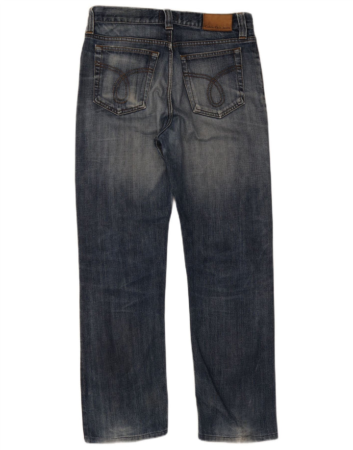 Jeans cropped invecchiati da uomo Calvin Klein W30 L23 Blu
