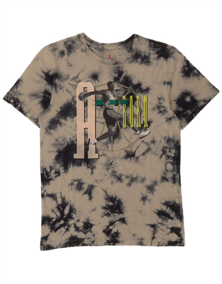 T-shirt grafica da uomo Jordan Top Small in cotone tie-dye grigio