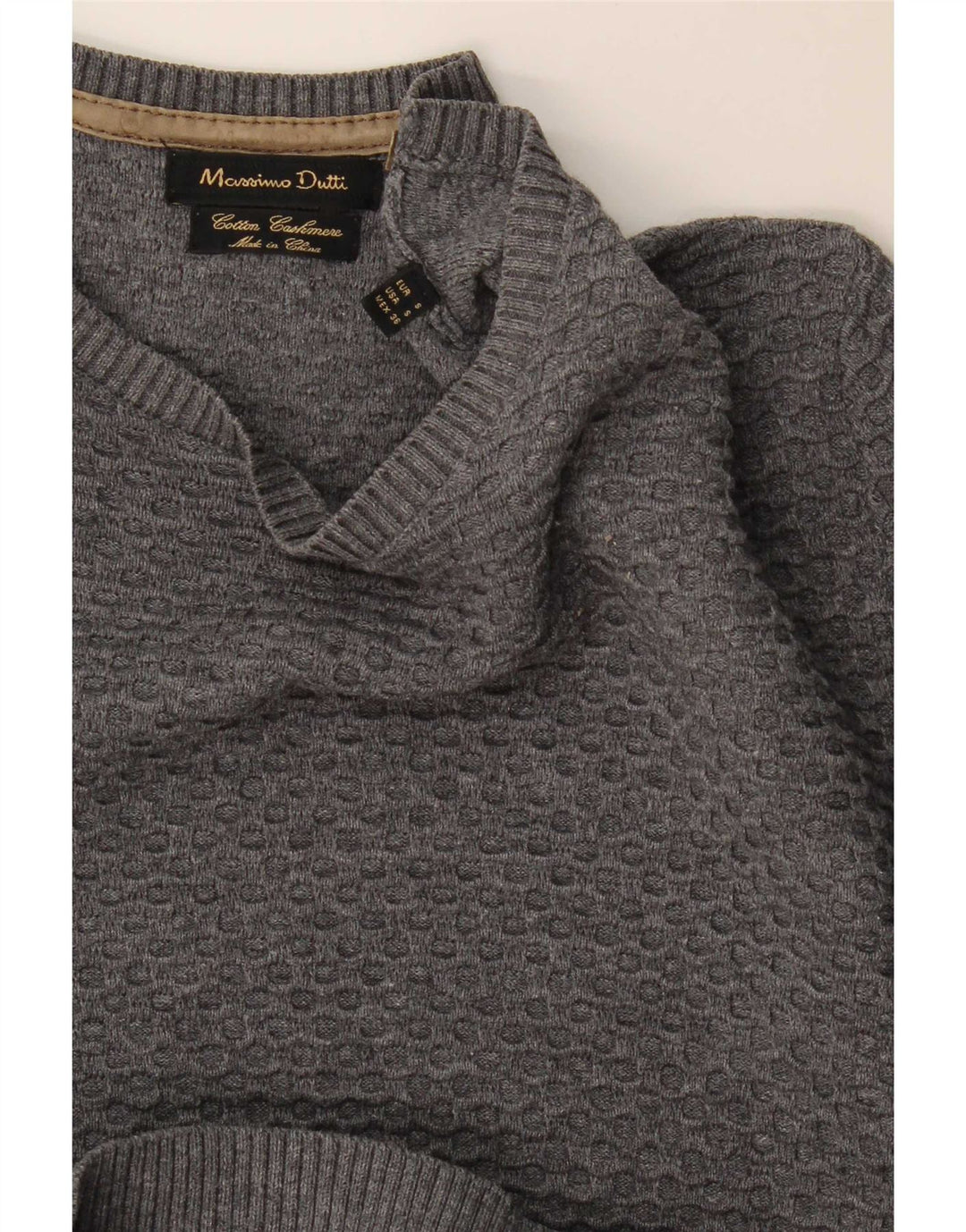 Massimo Dutti Maglione da uomo con scollo a barchetta piccolo in cotone grigio