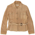 Giacca vintage da donna in pelle scamosciata IT 48 XL in pelle beige
