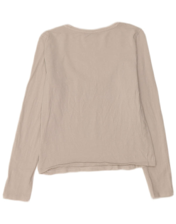 Top corto da donna Zara a maniche lunghe UK 12 cotone bianco medio