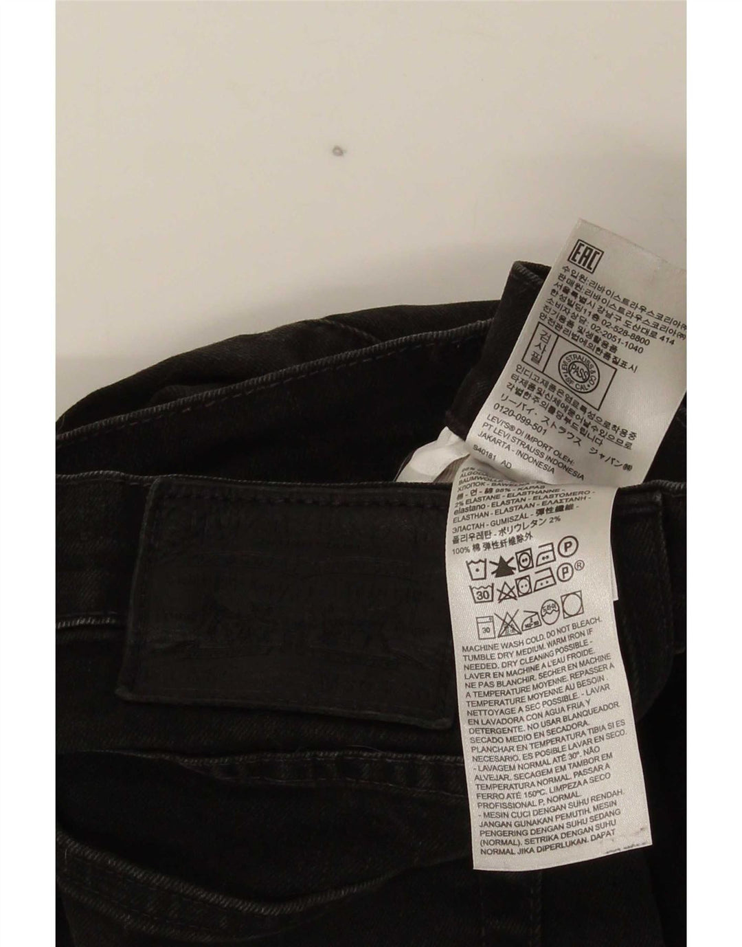 Jeans skinny da uomo Levi's W30 L30 cotone nero