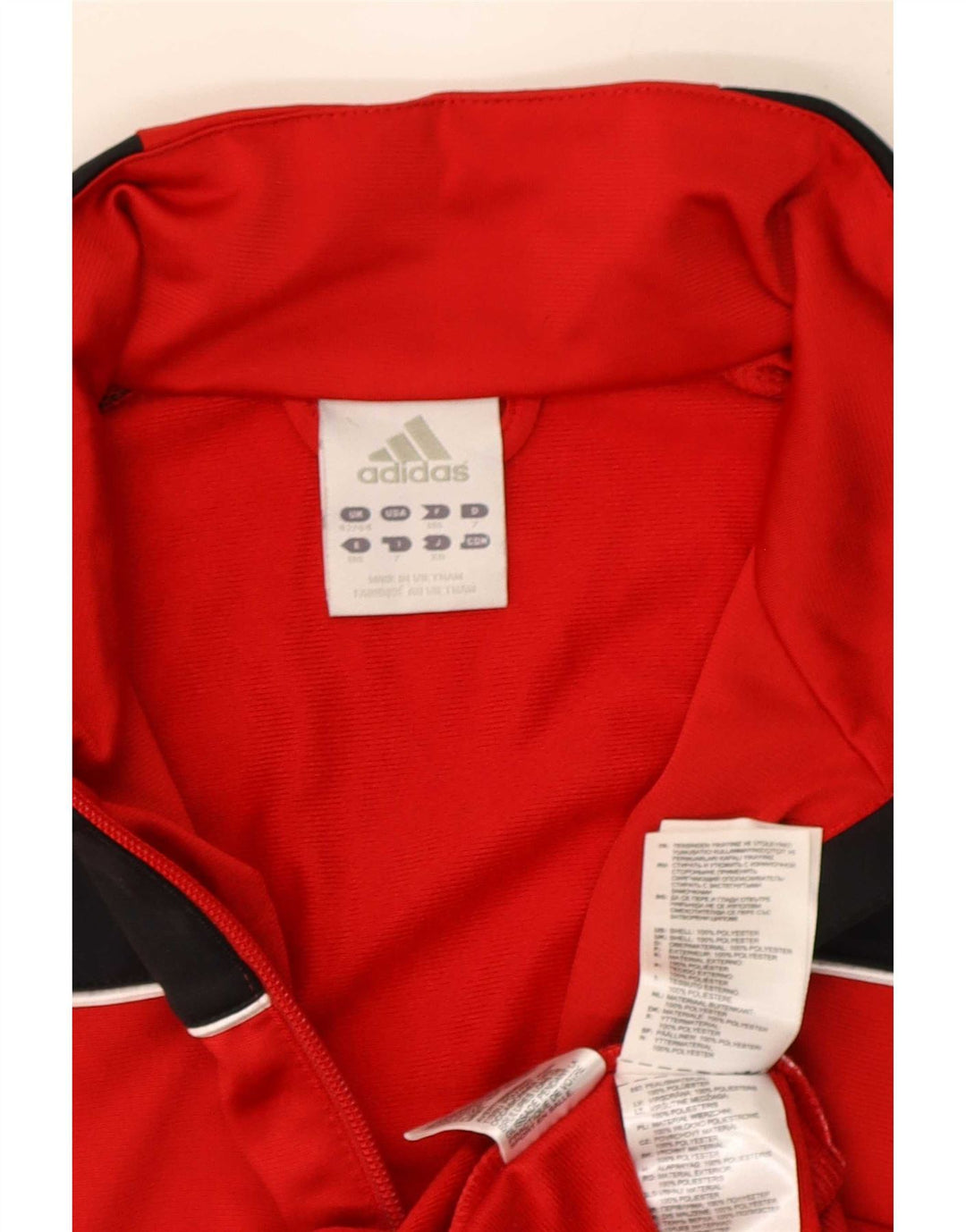 Giacca da tuta da uomo Adidas UK 42/44 Large Rosso Colourblock Poliestere