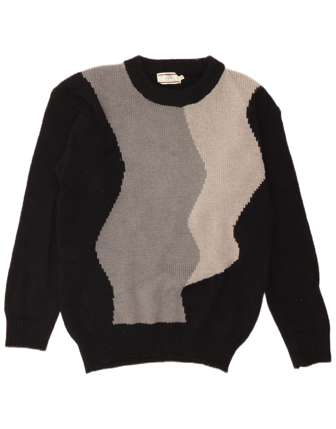 Maglione maglione girocollo da donna Classics UK 14 Blocco colore nero medio