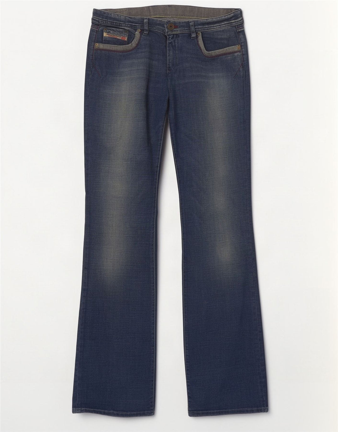 Diesel Jeans Bootcut da donna invecchiati UK 16 Large W32 L33 Cotone blu