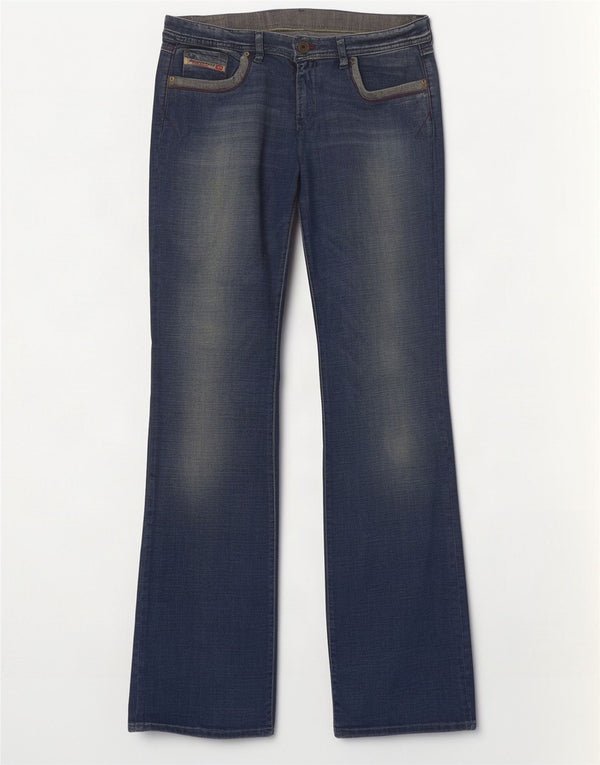 Diesel Jeans Bootcut da donna invecchiati UK 16 Large W32 L33 Cotone blu
