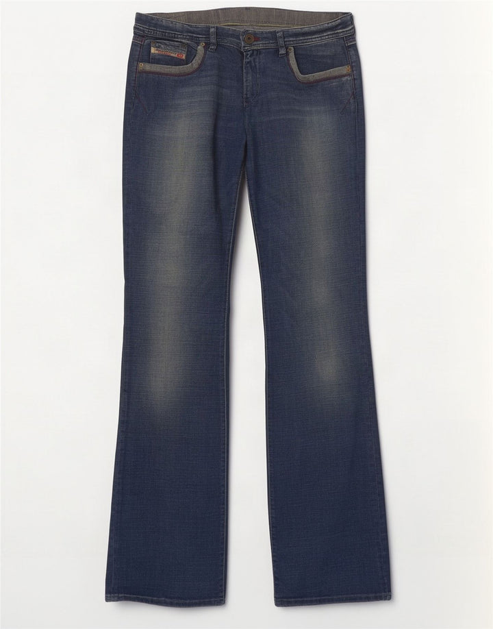 Diesel Jeans Bootcut da donna invecchiati UK 16 Large W32 L33 Cotone blu