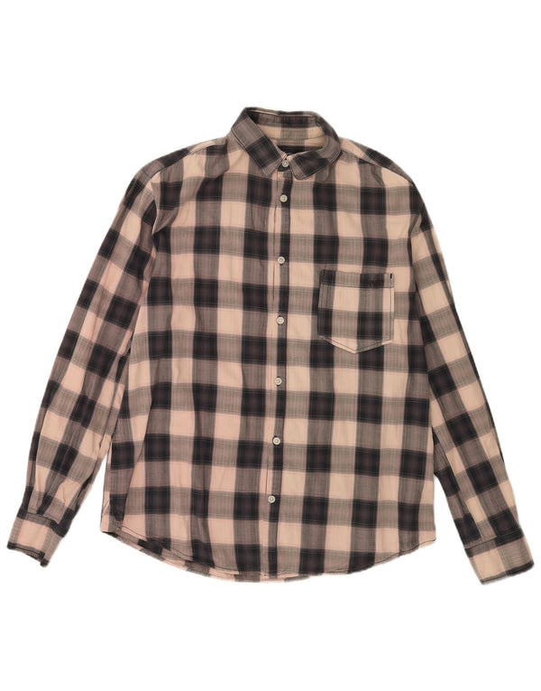 Armani Jeans Camicia da uomo in flanella vestibilità regolare XL Cotone a quadri beige