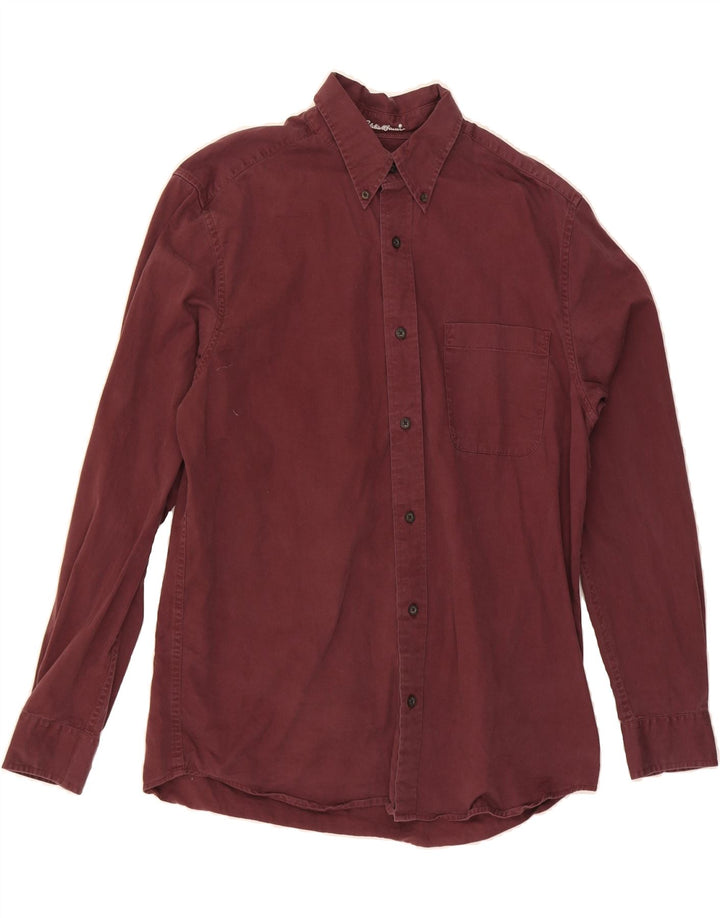 EDDIE BAUER Mens Shirt Medium Burgundy Cotton Vintage Eddie Bauer and Second-Hand Eddie Bauer from Messina Hembry 