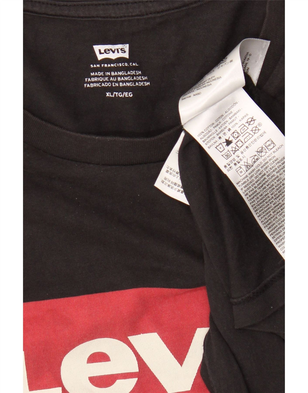 T-shirt grafica da uomo Levi's Top XL in cotone nero