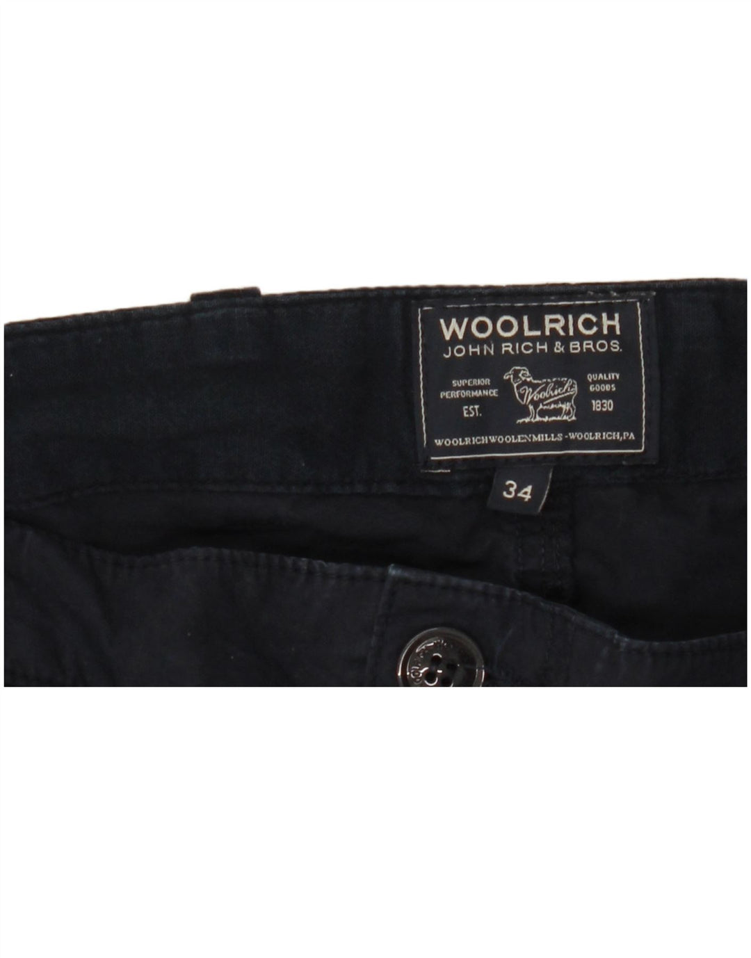 Pantaloni cargo dritti da uomo Woolrich W34 L27 Blu Navy