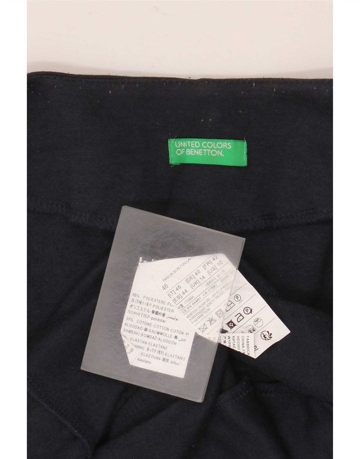 Giacca blazer militare a 1 bottone da donna Benetton UK 14 grande blu navy