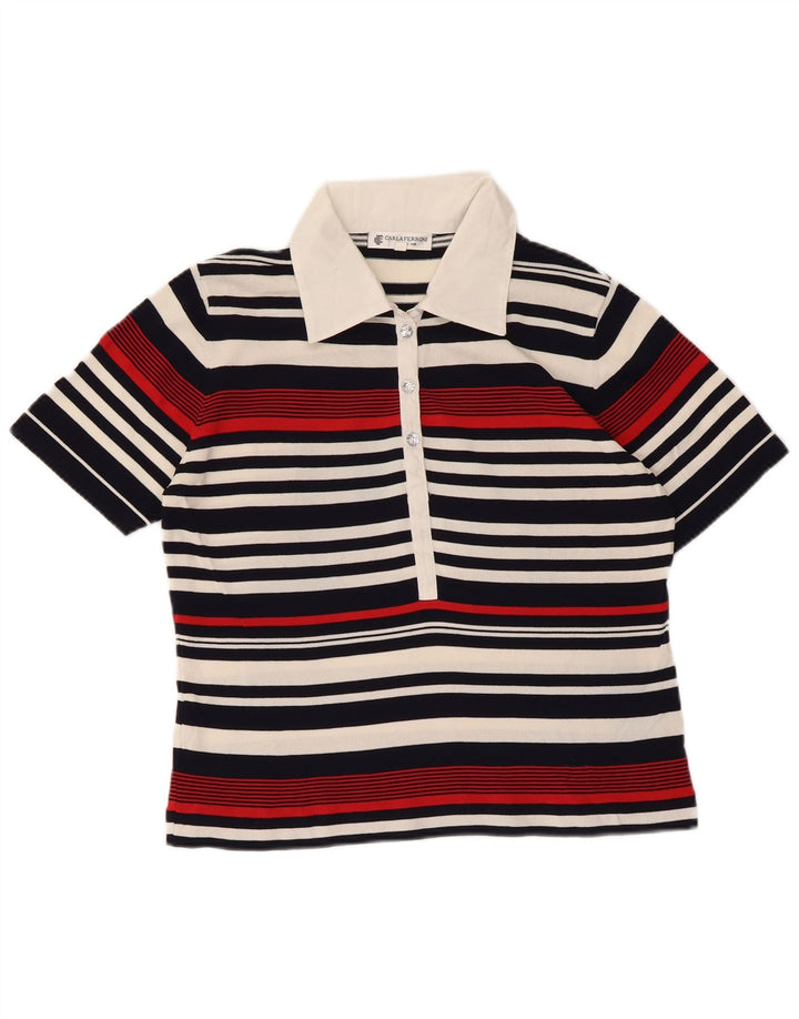 Polo da donna CARLA FERRONI UK 12 Viscosa a righe multicolore media