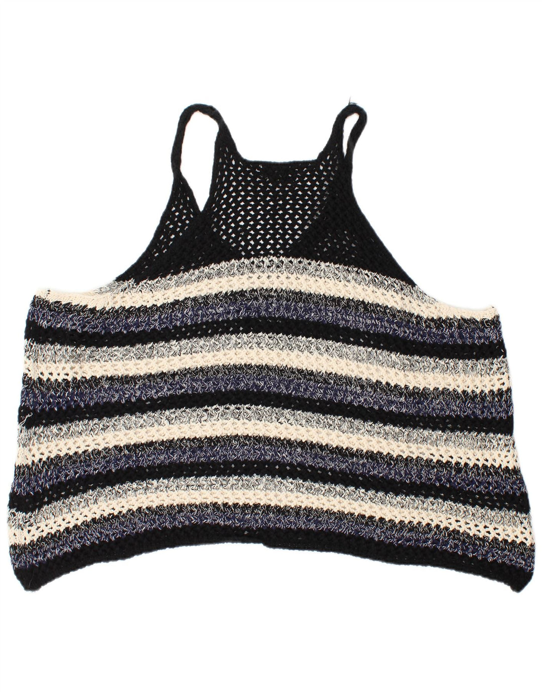Camicetta oversize senza maniche da donna Zara UK 10 piccola a righe blu navy