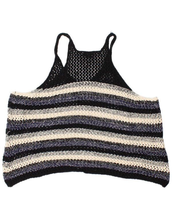 Camicetta oversize senza maniche da donna Zara UK 10 piccola a righe blu navy