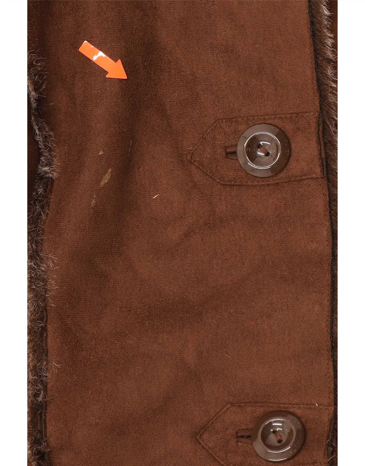 Cappotto oversize in sherpa da donna Centigrade UK 10 piccolo in poliestere marrone