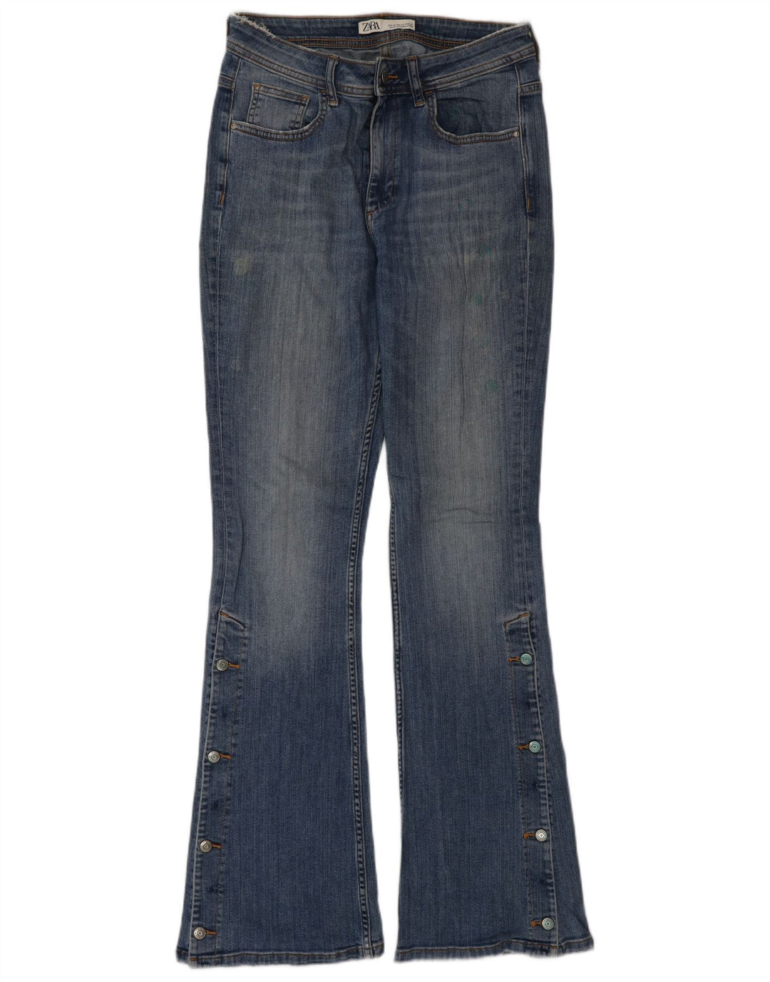Jeans svasati da donna Zara EU 38 piccoli W28 L32 blu