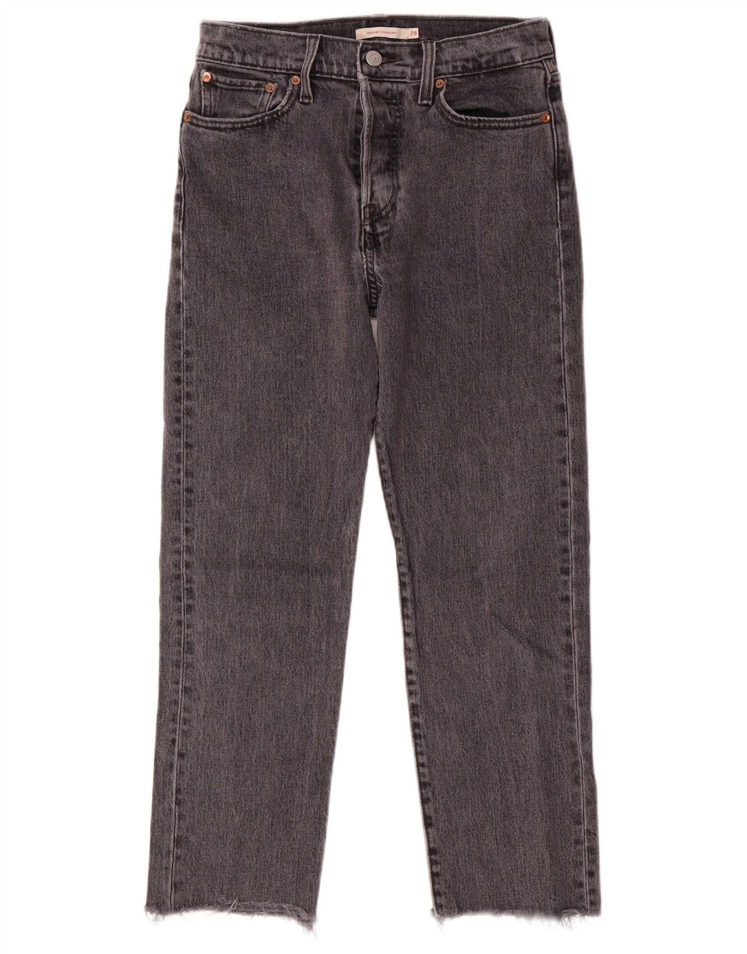 LEVI'S Womens Wedgie Straight Jeans W28 L25 Grey Cotton