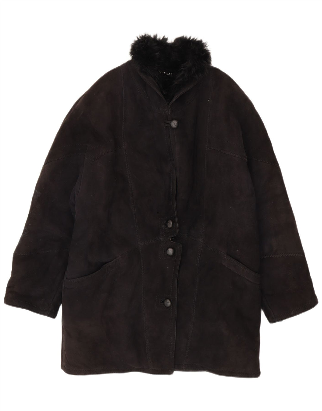 Cappotto in shearling da donna VINTAGE IT 42 Shearling medio nero