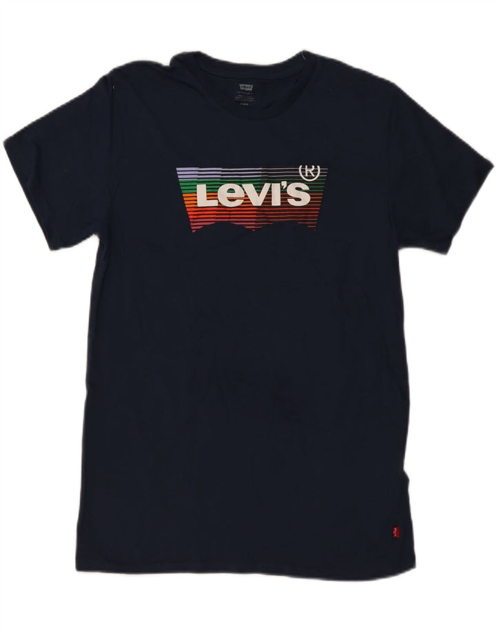 T-shirt grafica da uomo LEVI'S Top in cotone blu navy medio