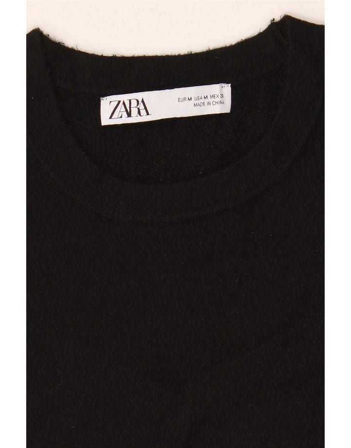 Maglione maglione girocollo da donna Zara UK 12 medio nero