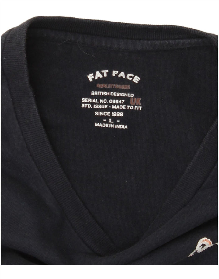 FAT FACE Top grafico da uomo a maniche lunghe grande blu navy