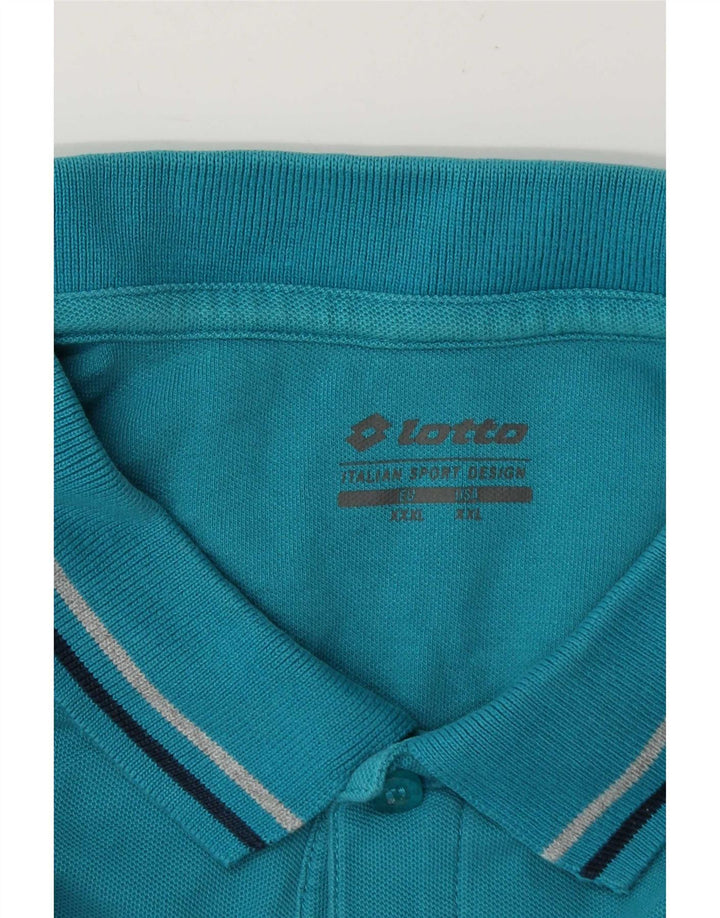 Polo da uomo Lotto 3XL a righe turchesi