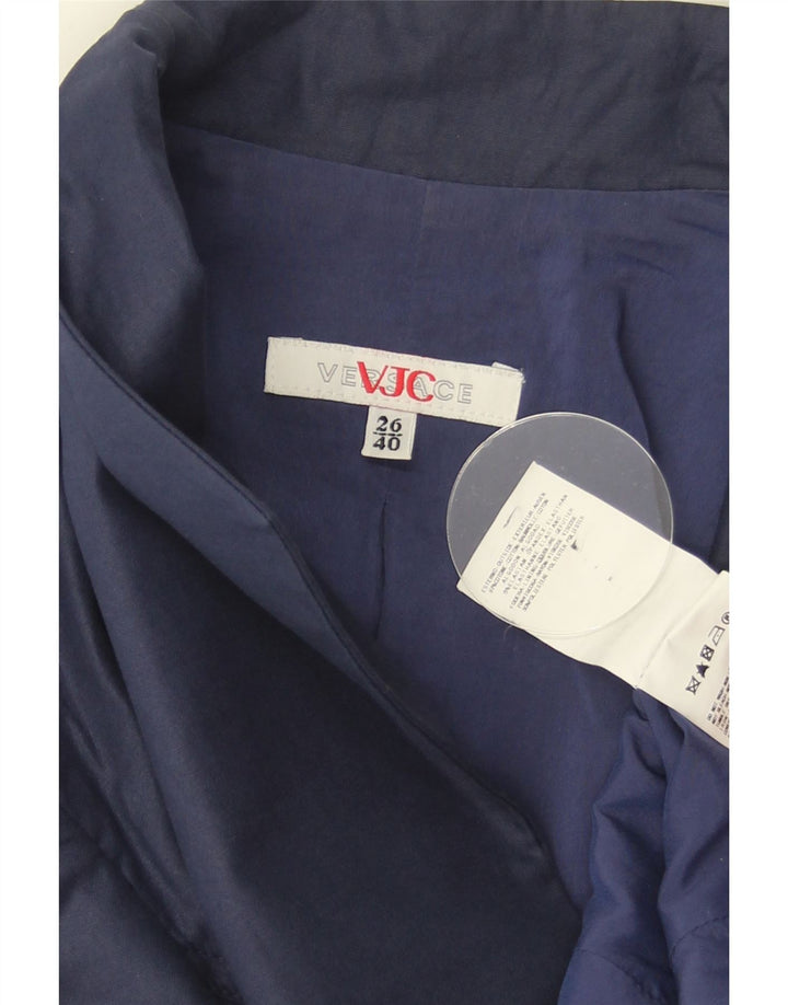 Giacca blazer da donna a 1 bottone Versace IT 40 piccola in cotone blu navy