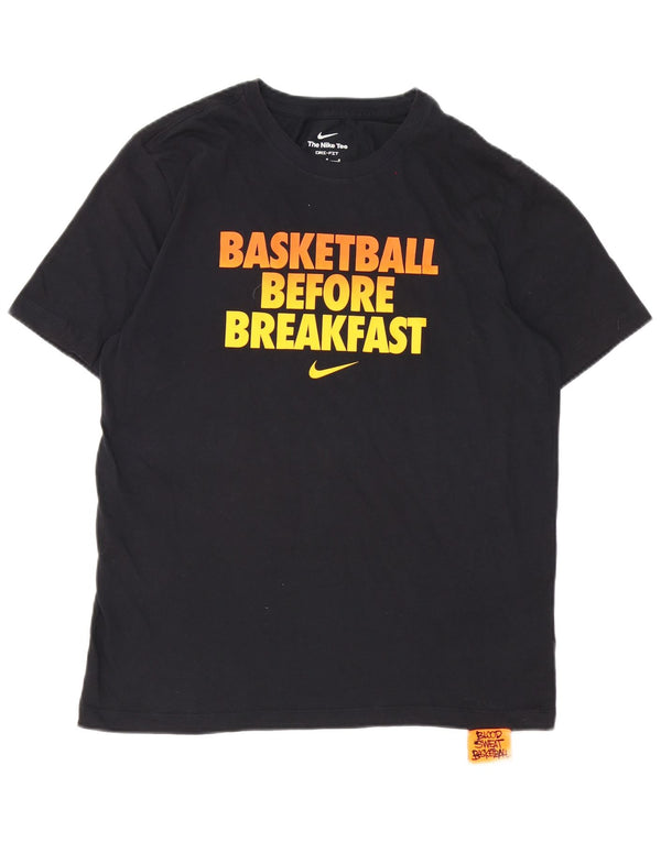 T-shirt grafica da uomo Nike Top in cotone nero medio