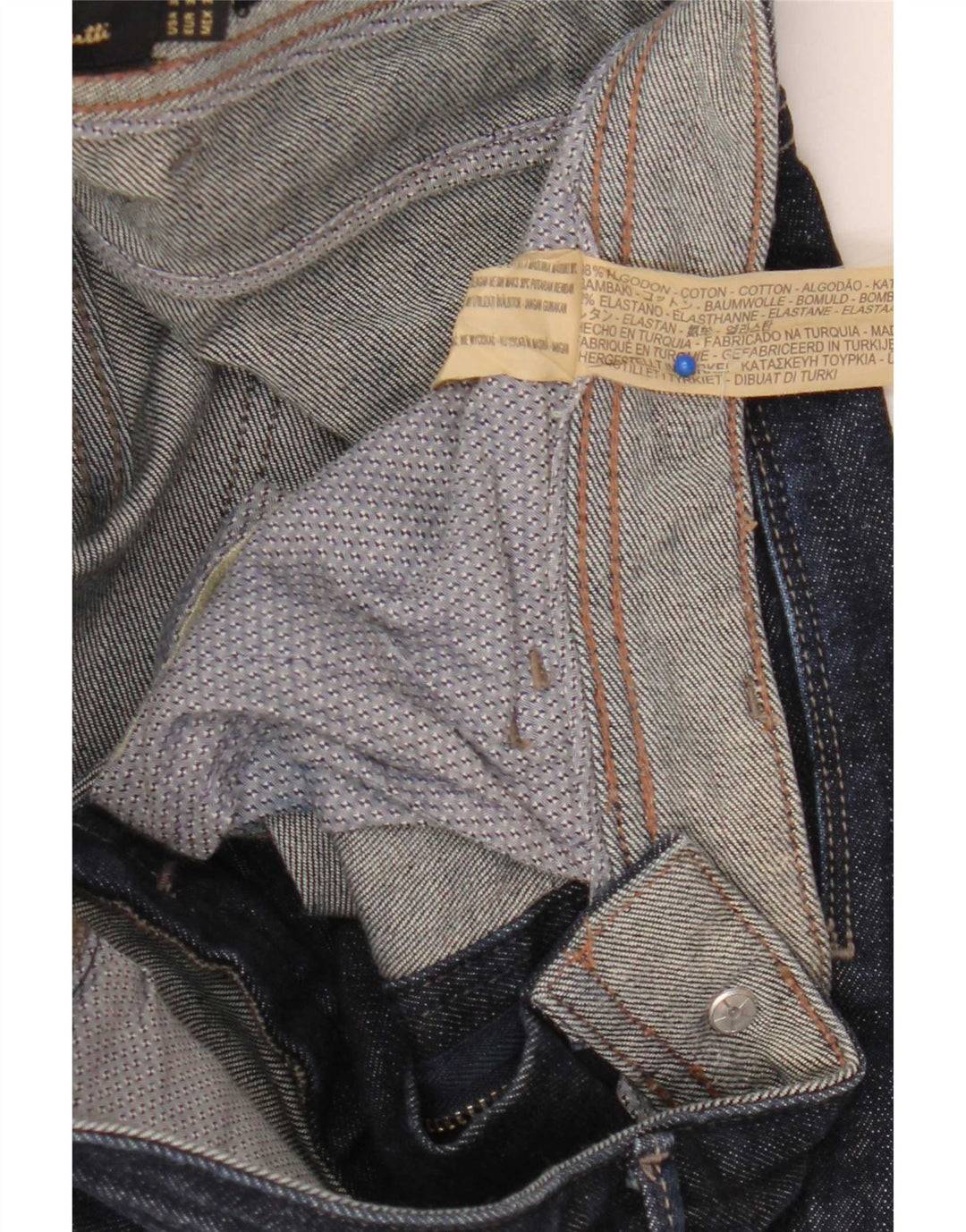 Jeans slim da uomo Massimo Dutti EU 38 Small W30 L32 Cotone blu navy