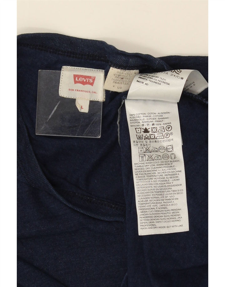 T-shirt da uomo LEVI'S Top grande in cotone screziato blu navy