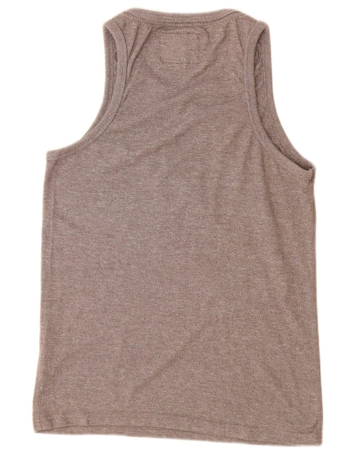 Canottiera grafica da uomo Superdry piccola in cotone chiazzato grigio
